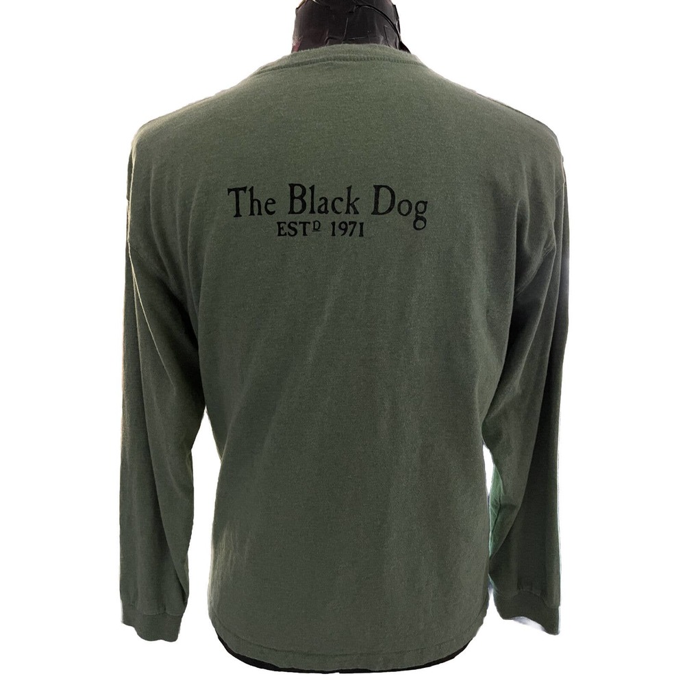 The Black Dog Mens Green Long Sleeve T Shirt Size Small - Picture 2 of 6